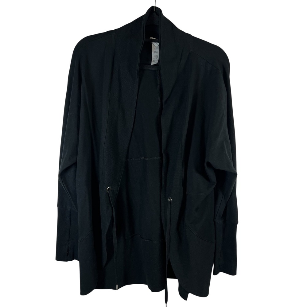 C9 by Champion Black Open Front Drawstring Cardigan Wrap L6530 Womens‎ Large